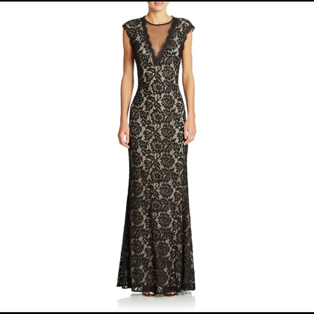 Betsy & Adam black lace Size 4 dress
